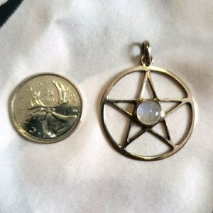 Moonstone pentacle pendant